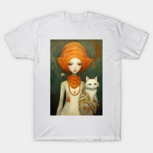 Girl and Cat 7 T-Shirt